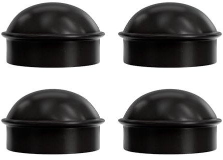 VIVIDA Pfostenkappen für Maschendrahtzaun, 6,4 cm, schwarze Maschendrahtzaun-Pfostenkappen, für 6,5 cm OD Pfosten/Rohr, schwarz pulverbeschichtet, schwarze Maschendrahtzaunteile, 4 Stück