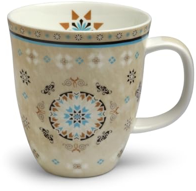 TeaLogic Teebecher Tasse Casablanca - Becher Teetasse mit Mosaik - Fine Bone China (380 ml)