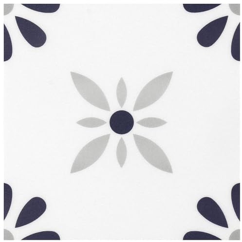 Lot de 10 feuilles de stickers muraux décoratifs à décoller et à coller pour sol, cuisine, salle de bain, maison pour animaux de compagnie, cheminée, PVC Adhesive Adhesif Sol (10, Bleu foncé)