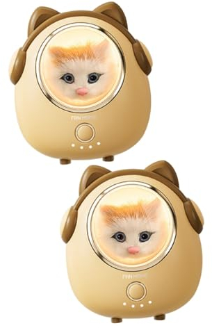 YARNOW 2St Katze warmes Baby wiederaufladbare Handwärmer USB-Handwärmer Cartoon-Handwärmer tragbarer Wärmer elektrisch Mobile Energie Powerbank warmes Schätzchen Fräulein Heizung Silikon