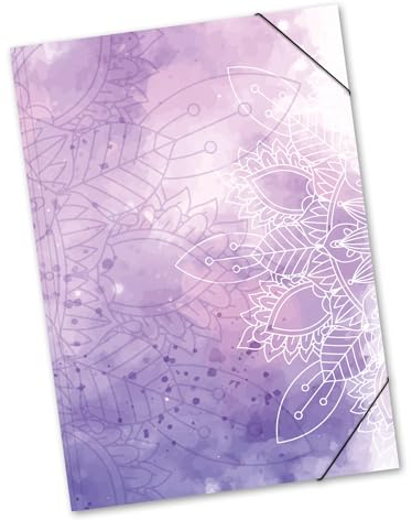 itenga große Zeichenmappe mit Motiv DIN A2 - Gummizugmappe Sammelmappe - für Kinder Jugendliche Schüler Mädchen Jungen Erwachsene (Mandala - A2)