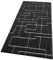 Tappeto Casa Cucina 3D Tinta Unita Design Geometrico Moderno Assorbente Antiscivolo 50x240 Nero