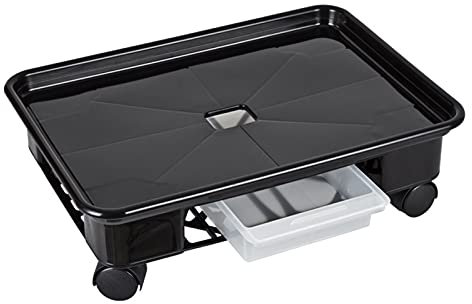 Vasensockel Pflanzen-Caddy, Topfpflanzenständer aus Kunststoff mit Rädern, rechteckiges Blumentopf-Gestell auf Rollen, Rollwagenhalter auf Rädern, Pflanzwagen for drinnen und draußen Präsentationssock