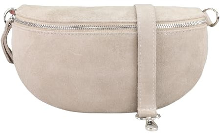 BLADE Bauchtasche Damen, Handgemachte Wildledertasche, Crossbody Bag, Gürteltasche Echtes Leder mit Ledergurt, 3 Größen, Stylische Umhängetasche aus Italien, Geschenk für Sie, Ledertasche-Beige