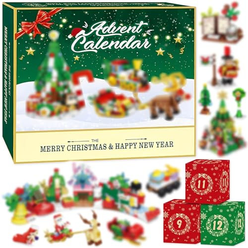 Axinyijia Adventskalender 2024 Kinder Bauspielzeug Weihnachts Countdown Bauspielzeug Adventskalender Geschenk für Jungen und Mädchen