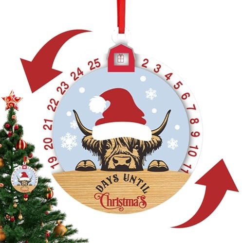 Weihnachts-Countdown-Adventskalender – Weihnachts-Adventskalender-Panel mit Countdown-Countdown-Countdown-Torschild | Wanddekoration, B-Schild