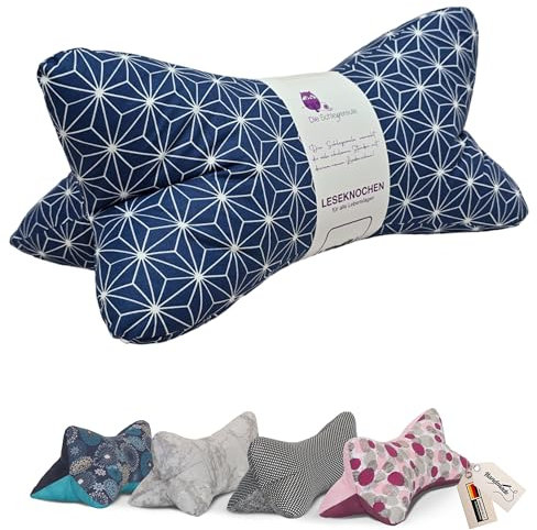 Leseknochen Nackenkissen Mandala bequem und waschbar! Handgestopft und genäht in Deutschland - Nutzbar als Nackenrolle Kissen Nackenrolle (Origami blau)