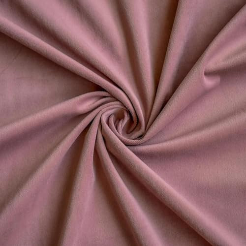 Fabric Mart Direct Rose poudré Tissu au mètre, 137 cm ou 54 pouces Largeur Rose Velours Tissu, 1 mètre continu Velours pelucheux de haute qualité Tissu, Tissu d'ameublement, rideaux, coussins