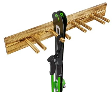 QLS Support mural pour 4 paires de bâtons de marche nordique de trekking 90 cm (flammé)