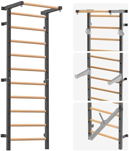Lifeswell Espaldera con Barra de dominadas Estructura para trepar Interior - Rocódromo I Estructura para trepar Pared de Gimnasia con Barra de dominadas Aparatos de Gimnasia para Adultos y niños