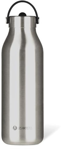 LES ARTISTES Paris A-2396 Bottle'Up 2.0, Thermos 1,5 litre, Gourde isotherme sans BPA, Réutilisable, Garde au chaud 12h et au froid 24h, Poignée, Acier Inoxydable, Design Pearl