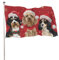 Weihnachtsgartenfahne, 90x150 cm Weihnachtsmütze Hund Flagge doppelseitig Winter-Flagge Weihnachtsdekoration Garten Urlaub Zuhause Party Hängedekoration