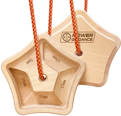 POWER GUIDANCE Hangboard Klettern Fingerbrett Kletterbrett zur Stärkung des Klettergriffs aus Holz für drinnen und draußen