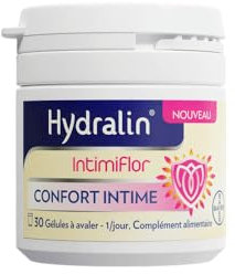 Hydralin IntimiFlor® - Confort Intime - Complément Alimentaire Probiotique avec Vitamine B2-4 Souches Microbiotiques, 4 Milliards d'UFC - 30 Gélules
