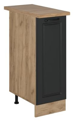Vicco Apothekerschrank R-Line, Medizinschrank für die Küche, Anthrazit Landhaus, 30 cm, AP Eiche