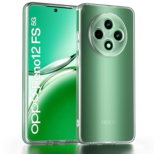 YLK 【2 Pezzi】 Custodia per OPPO Reno 12 FS 5G Cover, Custodia Trasparente in TPU Morbido, Sottile e Trasparente Custodia Morbida in Silicone, Cover Trasparente per OPPO Reno 12 FS /12 F (Trasparente)