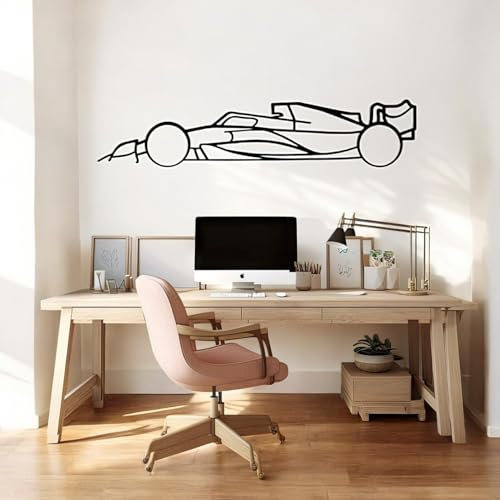 Tubibu Auto Metall Wandbild, Wanddeko, Silhouette, Metal Car Wall Art, 3D Muster, Metall-Dekor, Schwarze große Auto Muster Wanddekoration für Zuhause Wohnzimmer (Large-F1)