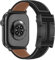 CHANCHY Bracelet en cuir pour Apple Watch 46 mm, 45 mm, 44 mm, 42 mm (Series 3), bracelet de rechange en cuir véritable pour Apple Watch Series 10, 9, 8, 7, 6, 5, 4, 3, 2, 1 et iWatch SE, noir avec