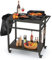 GOPLUS Desserte Jardin Exterieur, Chariot de Barbecue avec 4 roulettes Verrouillables,Desserte Extérieur pour Barbecue, Plancha avec 4 Crochets et Étagère, 108 x 50,5 x 88 cm,Charge 50KG