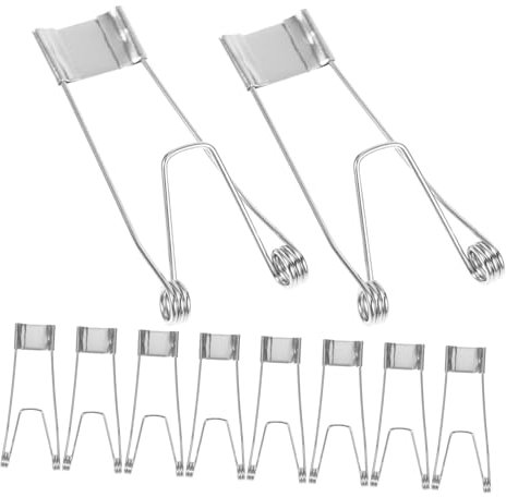 NUOBESTY 10 Piezas Clip De Resorte De Lámpara Clips De Resorte De Luz Clips De Resorte De Retención De La Lámpara Accesorios De Luz Empotrada Abrazadera De Foco Silver Metal
