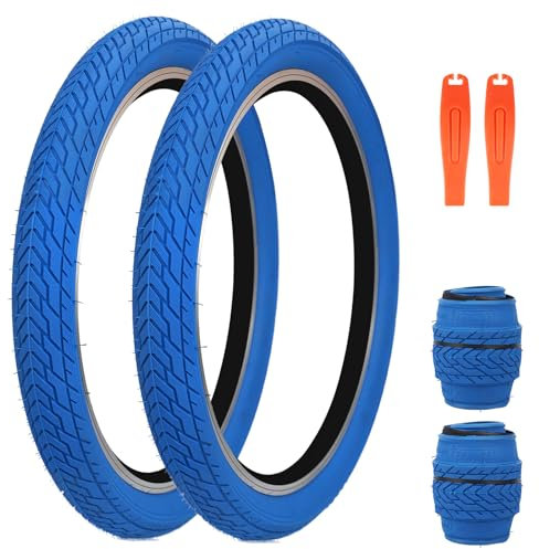 ZUKKA Set Paar Fahrradreifen 20x 2,35 Zoll Faltbar Reifen 30 TPI Fahrrad Mantel 64-406 Ersatz für Mountainbike BMX Freestyle Kids Bike Cruiser Bike Faltrad,Blau