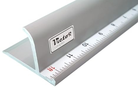 Victor 18-Inch Professional Aluminum Safety Ruler with Finger Guard Edge and Non-Slip Base – Precision Cutting Tool for Craft Projects – Durable Safety Ruler