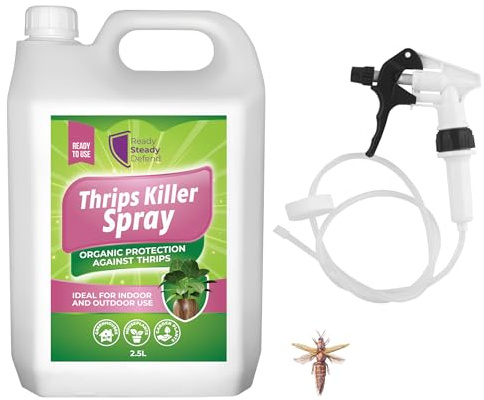 Thrips Killer Spray 2.5L – Organic Insecticidal Soap for Plants – Natural Pest Control for Thrips, Aphids & Whiteflies – Safe for Indoor & Outdoor Use – Natural Formula for Greenhouses & Large Gardens