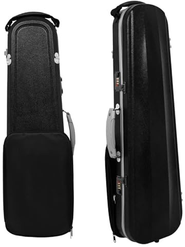 4/4 Violine Carbon Fiber Case Rucksack Mit Hygrometer Musikinstrument Zubehör(Black)