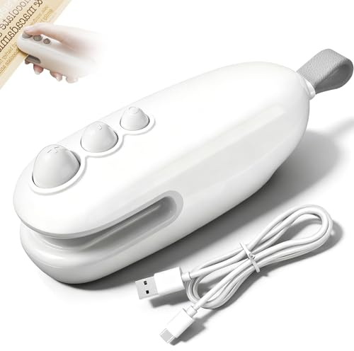 Folienschweißgerät Mini USB,2-in-1 Tüten Verschweißgerät&Beutelöffner,Tragbare Heat Sealer Machine Küchen Gadgets,Damit Lebensmittel Frisch,Snacks knusprig bleiben für Snacks,Lebensmittellagerung-Weiß