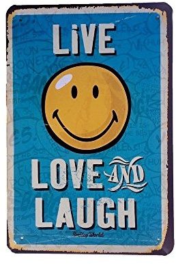 DiiliHiiri Nummernschild, Vintageschild für die Wand, Blechschild, kreatives Design, Dekoration für Bar, Pub, Café Live Love Laugh