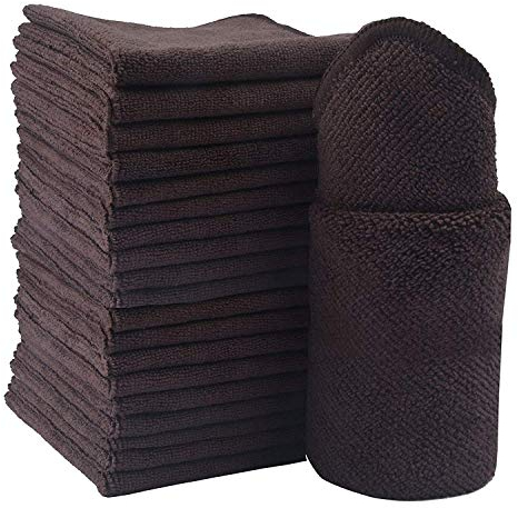 KinHwa Barista Tuch-20 Stück braun - Barista Handtücher extrem saugstark 30x30cm-Kaffeemaschine Reinigungstuch pültücher -Mikrofasertücher