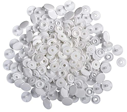 Trimming Shop Original Kam Snaps Verbindungen T3 Nahtfreies Plastik Knöpfe Für Wolle Bekleidung Kinder Kleidung Stoffe Windeln Lätzchen DIY Basteln Projekte, Schwarz - Weiß - T3 (Größe 16), 100pcs
