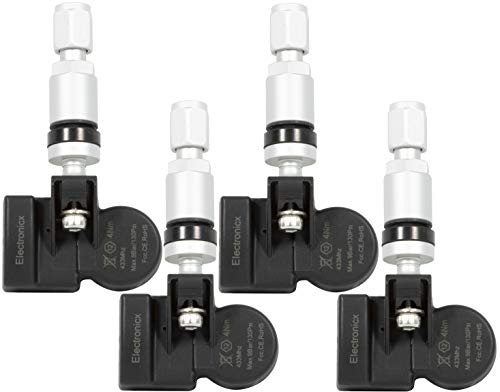 Electronicx 4X RDKS TPMS Reifendrucksensor Reifendruckkontrollsystem Metallventil Silber passend für Sebring Voyager Nitro RAM Routan 300