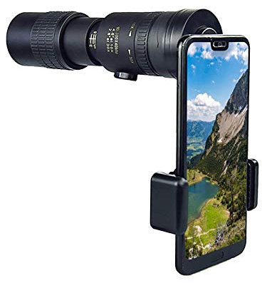 Samore 4K 10-300X40 mm Super-Telezoom-Monokular-Teleskop für Handy, Teleskop für Kinder und Anfänger, Selfie Ring Light with Tripod Stand, Fernrohr Monocular Telescope für Klettern Compatible