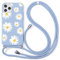 Yoedge 2 in 1 Handykette Handyhülle für Apple iPhone 5 / 5S 4 hülle, Silikon Motiv mit Kordel zum Umhängen, Verstellbarer Necklace, Vollkörperschutz Stoßfest Phone Cover für iPhone 5,Blume 3