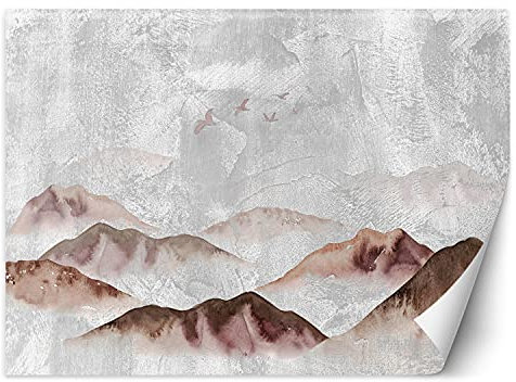 Feeby Fotomurales Textura Abstracto 400x280 cm Rosa Tejido No Tejido Papel Tapiz Fotográfico Decorativos Murales Dormitorio Oficina Hotel Spa Montañas Pájaros Nubes Vistas
