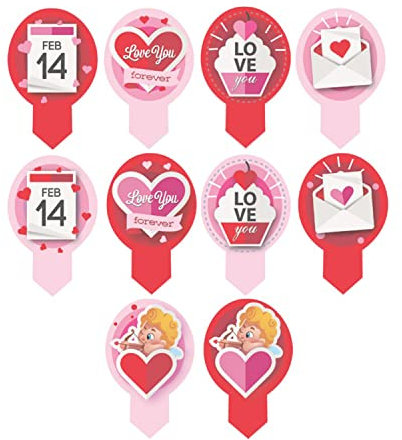 Dekora | Dekorapin Tortendeko Essbar zur Dekoration von Kuchen, Cupcakes oder Muffins | Valentinstag 20 Oblaten aus Esspapier - 6,5 x 4 cm