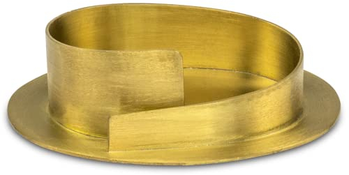 WikaKerzen Kerzenleuchter für Ovaler Kerzen - Kerzenständer aus Gold & Silber gebürstetem Messing - Kerzenhalter für Hochzeits-, Kommunions- & Taufkerzen (für Ellipse Kerzen 4,7x6,8 Gold)