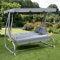 Garden Store Direct 3 Seater Swing Chair Garden Outdoor Patio Hammock Seat Bench Luxury + 2 Free Pillows Grey