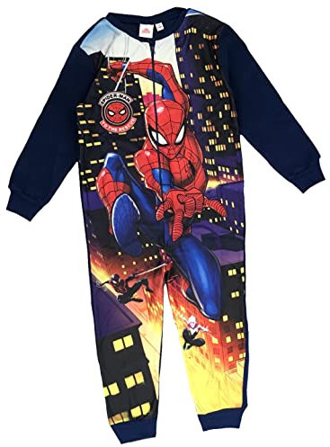 Marvel Spiderman Ultimate Kids Boys Pigiama All In One in Pile Avengers Sleepsuit Onezee, Marina Militare, 18-24 Mesi