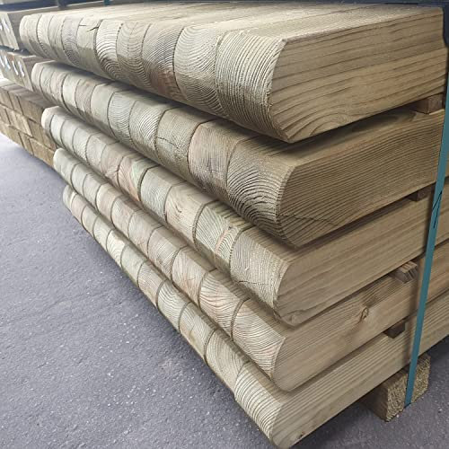 BaustoffhandelShop KDI Zaunpfähle Zaunpfosten Vierkantpfosten Kantholz Holzpfosten Palisade Pfosten in verschiedenen Dimensionen und Längen (KDI/RUNDKOPF), 60 x 500mm