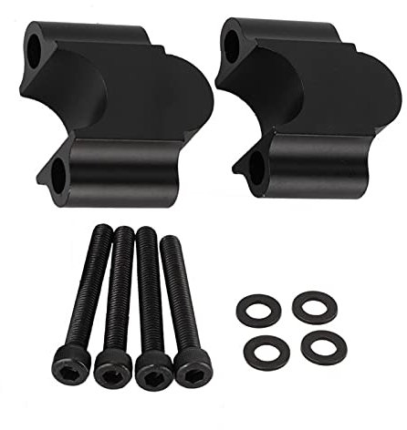 Manillar Elevado Universal Aleación de Aluminio Elevador de Manillar 7/8 ''22mm Manillar de Motocicleta Abrazadera de Elevación Trabajador de Mantenimiento(Negro)