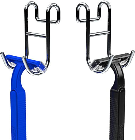 Jovware Duschablage mit Haken, Rasierer-Halter und Luffa-Aufhänger, 2 Stück, Silber