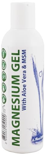 1x Magnesium Gel with Aloe Vera & MSM | 6.76 Oz - 200 ml | Pure Magnesium Chloride | Organic Aloe Vera | Soothes and Relaxes Muscles | Heiltropfen®