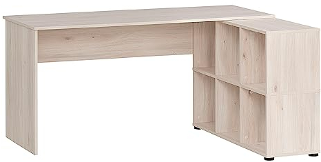 Lomadox Büro Eckschreibtisch Schreibtisch mit Regal in sandeiche, Büromöbel, Homeoffice, Büroschreibtisch, Modern, B/H/T: ca. 121,6/73,6/150 cm