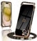 Micoden Handykette kompatibel mit iPhone 15 hülle Ultra dünn Kameraschutz Herz Love Design Galvanik Silikon Bumper Case Kordel zum Umhängen Handyhülle mit Band Schutzhülle,Schwarz