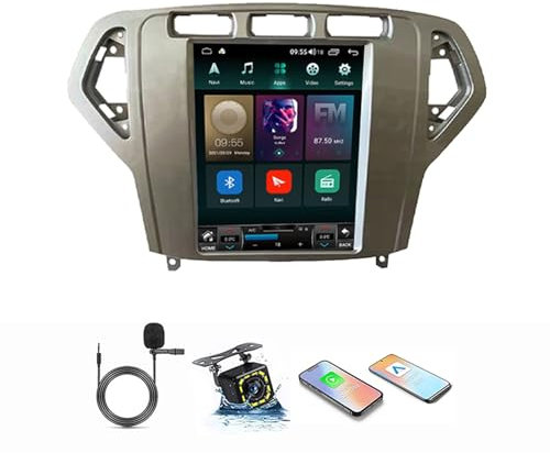 Android Auto 2 Din Radio Mit Navi 9.7 Zoll Touchscreen Für Ford Mondeo MK4 2007-2010 Android 12 Autoradio Bluetooth Plug-and-Play DAB + WiFi 4G Mirrorlink Carplay OBD USB ( Color : B , Size : M600S )