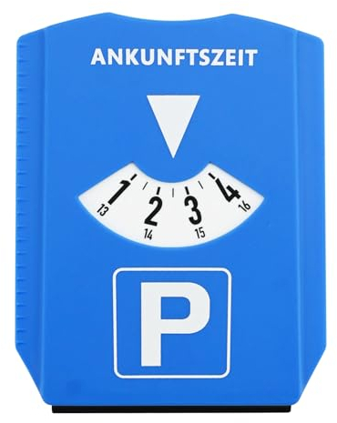 Parkuhr Parkscheibe, Robuste Kunststoff Parkscheibe Timer für Windschutzscheibe Parkuhr Europäische Parkuhr 24 Stunden Zeitanzeige und Eiskratzer für Auto Winter Verpackung