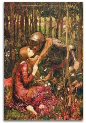 John William Waterhouse (La Belle Dame Sans Merci) Künstler-Poster, Wandkunst, Rollen, Leinwand, Gemälde, Bild, Wohnzimmer-Dekoration, Zuhause, 40 x 60 cm