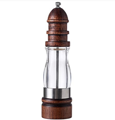 Pfeffermühle Salzmühle Salz- Und Pfefferstreuer, Einstellbare Grobheit, Salz- Und Pfeffermühlen-Set Aus Holz Und Acryl Gewürzmühle Pfeffermühlen (Color : 1pc, Size : 22 * 5.5cm)